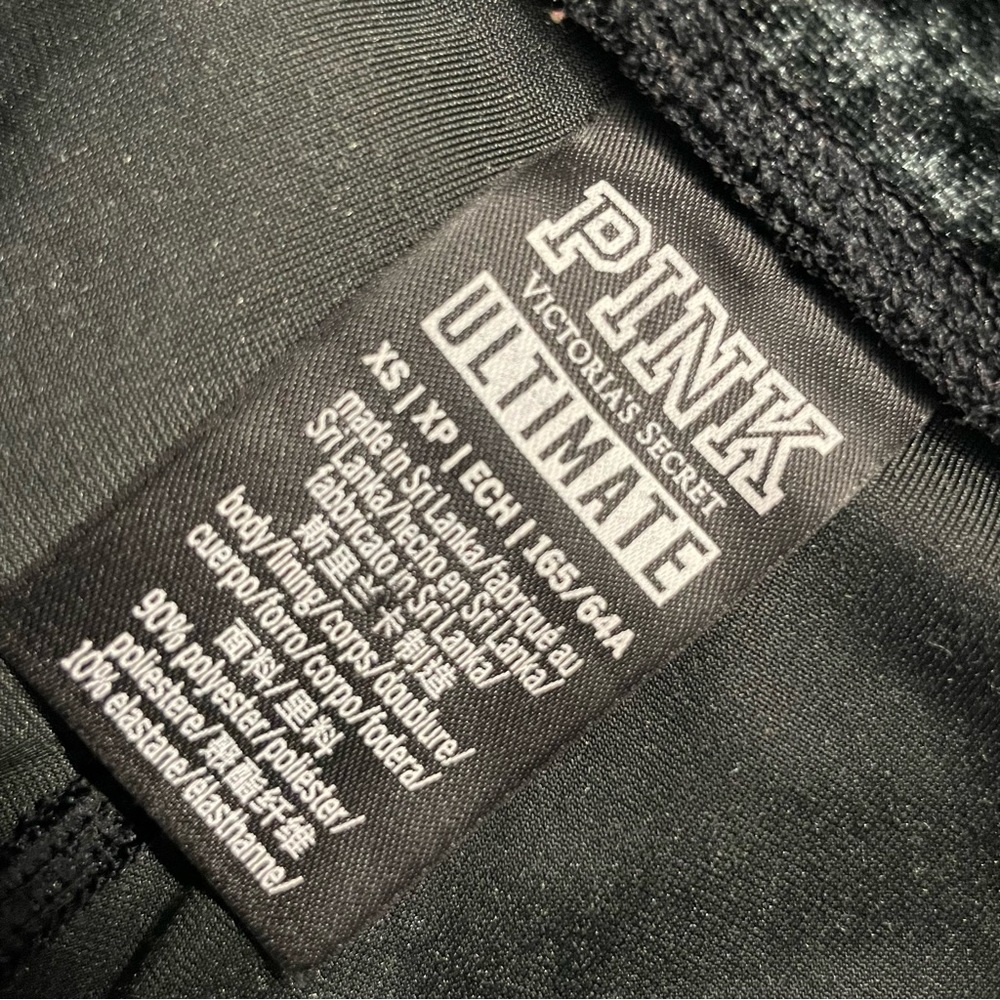 Victoria's Secret PINK Ultimate Green Crushed Velvet Yoga Leggings Size XS - Picture 6 of 7